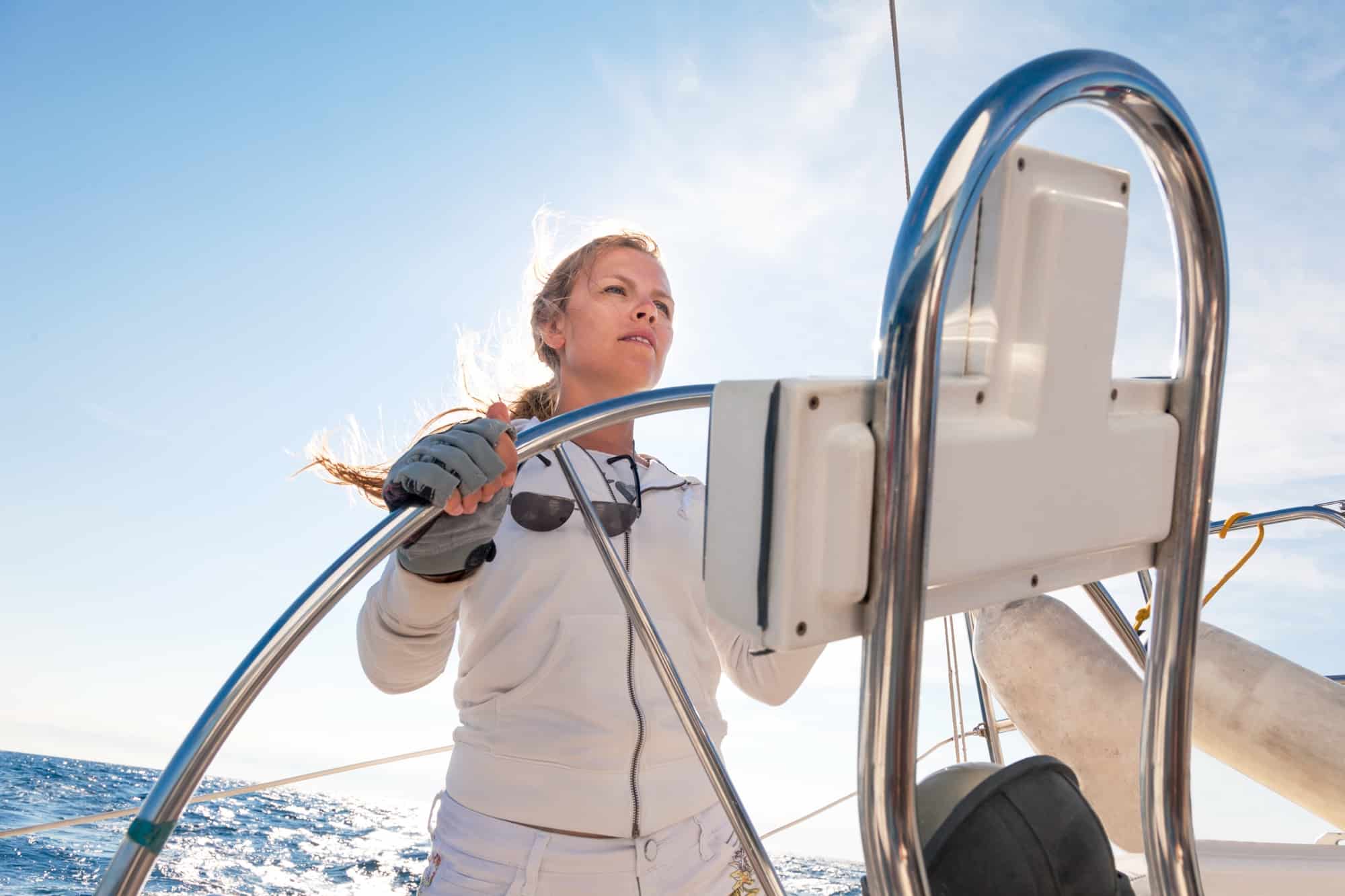 Girl Driving and Control Boat